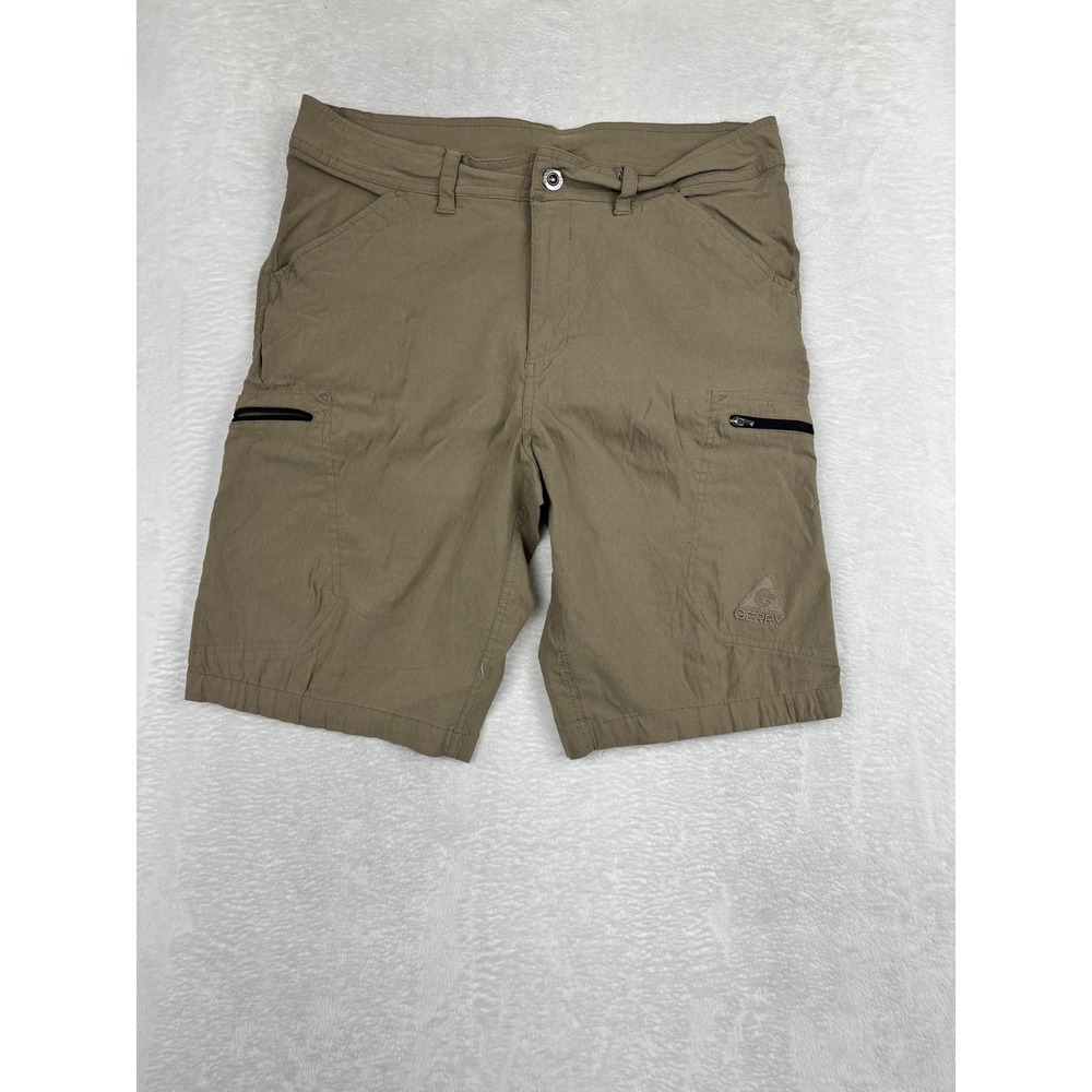 Gerry Mens Stretch Cargo Hiking Shorts Khaki Tan Size 34 Outdoor Lightweight
